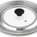 Cook N Home 02670 Stainless Steel with Glass Center Universal Lid, Fits 8, 10.25, 11, and 12-Inch, Silver