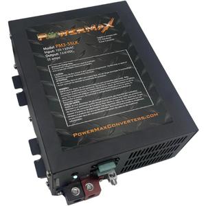 Powermax RV Converter | 55 Amp | 12V Power Converter with Built-in 4 Stage Smart Battery Charger | 110V AC to 12V | Lithium Compatible | Fully Adjustable Output from 13V to 16.5V | PM3 55LK