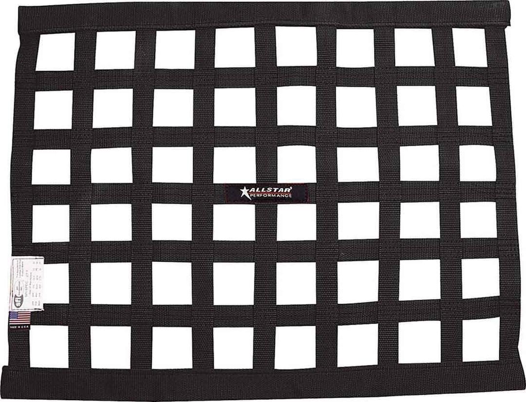 Allstar Performance ALL10285 Black 18" High x 24" Wide Rectangular Border Style Mount Ribbon Window Net