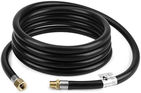 only fire 10 Ft Propane Extension/Appliance Hose, 1/4" Male NPT x 1/4" Female Ball Seat Pipe Swivel Fitting Propane Hose for RV, Gas Grill, Fire Pit, Turkey Fryers, Camper