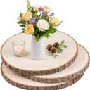 3 Pack 11 Inch Large Wood Slices for Centerpieces, Natural Unfinished Round Wood Ornaments for Crafts, Rustic Wooden Circles & Slabs for Wedding Centerpieces& Christmas Table Decor, DIY Painting Crafts
