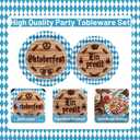 161 Oktoberfest Party Supplies Dinnerware Set - Bavarian German Design with Plates Cutlery Cups & Tablecloth-Blue Diamond Themed Decor for 20 Guests Perfect for Beer Festival, Oktoberfest Celebration