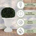 2 x Outdoor Planter 2-Pack - 16x18-Inch Urn Planters - Plastic Plant Pots for Indoor, Outdoor, or Front Porch Decor - Flower Pots by Pure Garden (White)