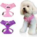 SuperBuddy Upgraded Soft Mesh Dog Harness, Super Breathable Lightweight Pet Harnesses for Puppy Dogs Outdoor Walking, Pink and Purple Dog Harness Set Packing -Medium (M (Neck Girth 13"; Chest Girth: 13"-18.5"))