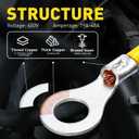 2 x haisstronica Non Insulated Wire Connectors Kit100pcs 5/16 Ring Terminals (AWG 16-14) with 100pcs 3:1 Heat Shrink Tubing for Automotive MarineBrazed Seam Wire Crimp terminals