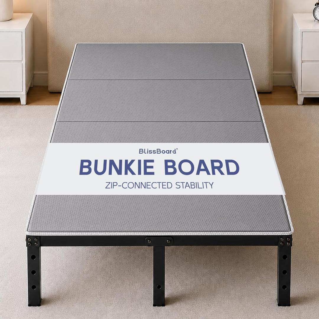 BlissBoard Twin Bunkie Board, 38 x 75 in, Low-Profile Mattress Support