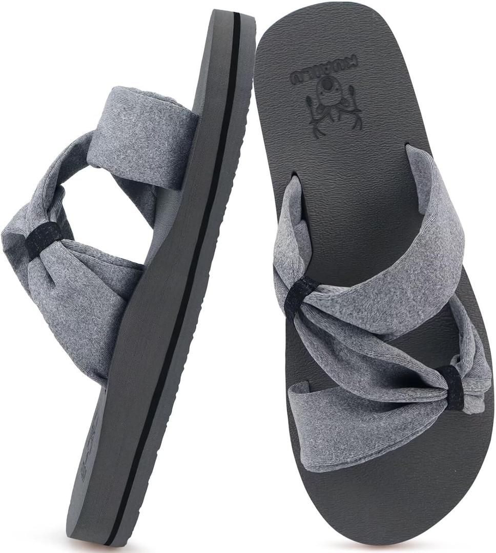 KuaiLu Womens Sandals Grey Size 9 (Gray)