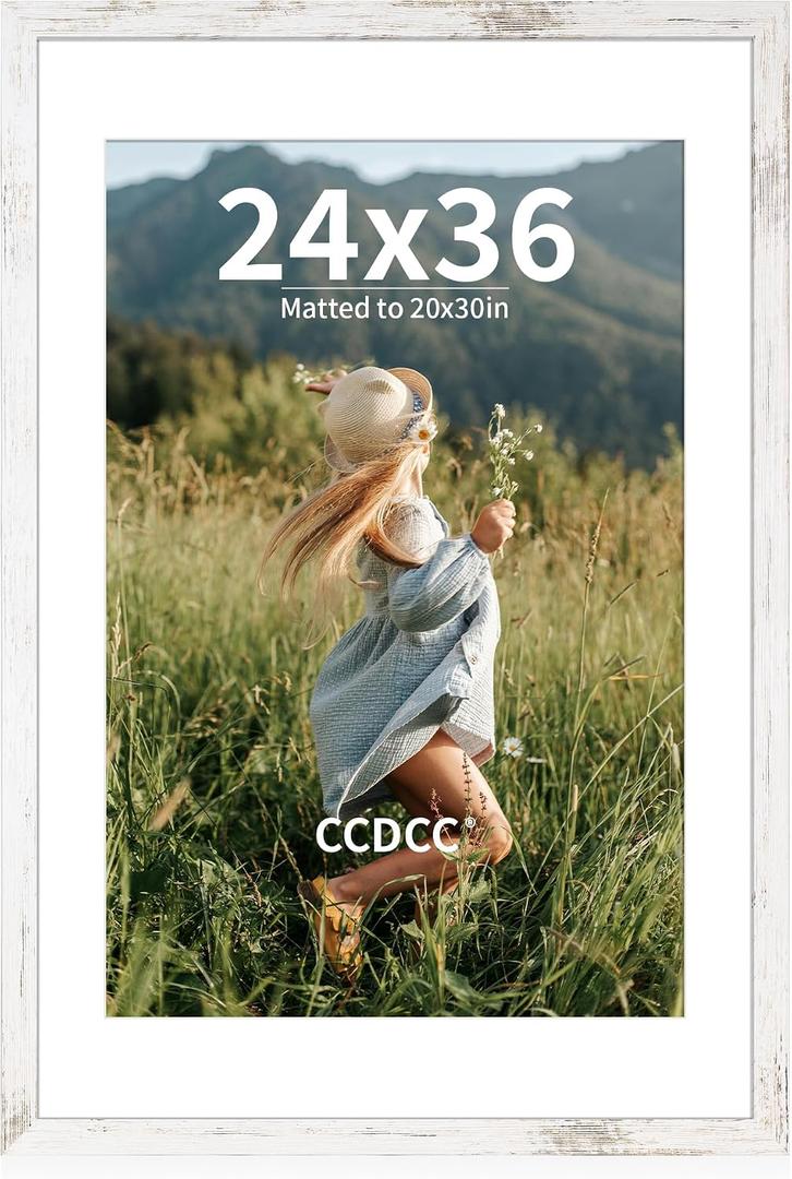 ccdcc 24x36 Picture Frame, Wooden Photo Frames with Tempered Glass, 1 Pack
