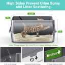 2PACK Stainless Steel Cat Litter Box with High Sides Lid, Extra Large XL Litter Box for Big Cats, Metal Kitty Litter Boxes with Anti-Leakage Enclosure,Non-Stick,Odorless,Scoop Included