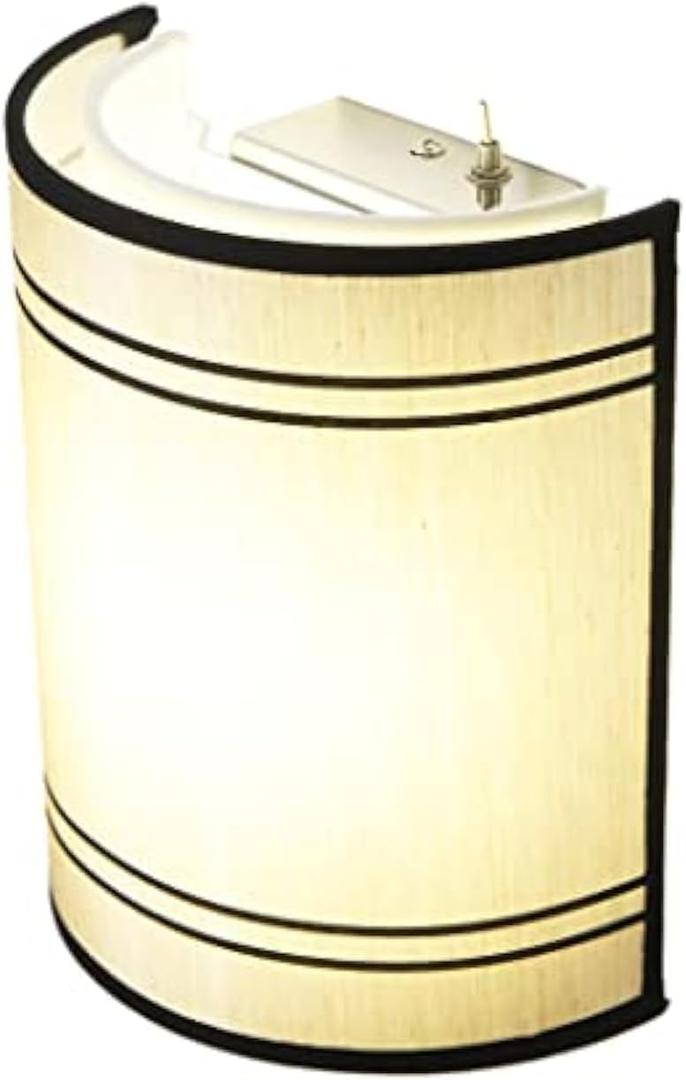 12V LED RV Wall Sconce, Beige Fabric Shade, Stainless Steel Base, 7.25" W x 4.69" D x 8.5" H, Indoor Use, Modern Style, Bedroom, RV, Trailer, Motorhome, Boat