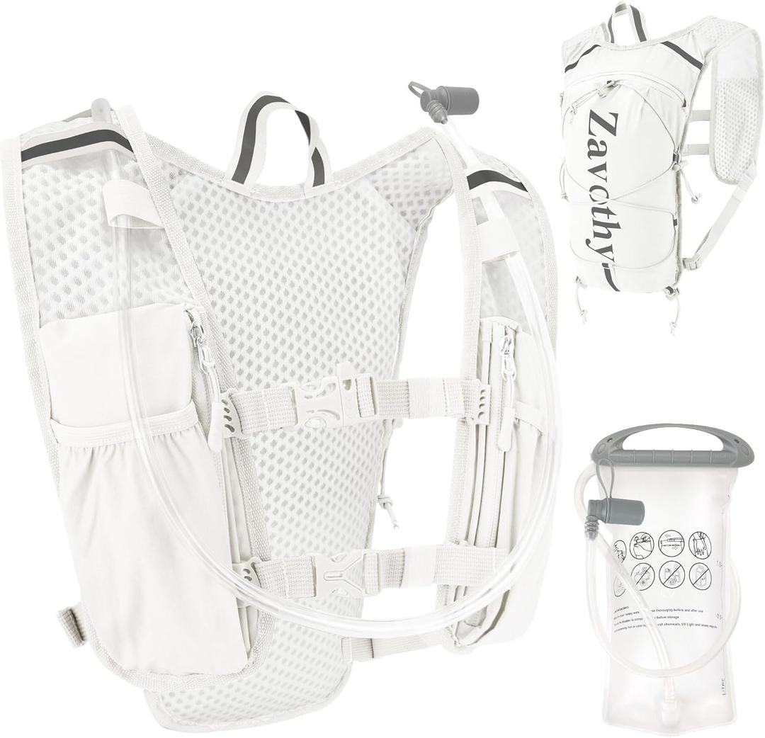 Zavothy Hydration Backpack with Rain Cover, 1.5L Lightweight Hydration Pack for Hiking, Cycling & Trail Running