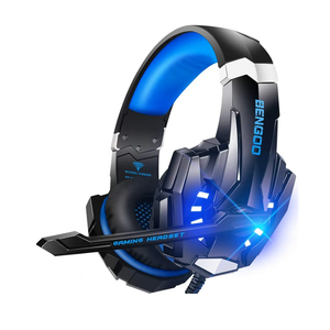 BENGOO G9000 Stereo Gaming Headset for PS4 PC Xbox One PS5 Controller, Noise Cancelling Over Ear Headphones with Mic, LED Light, 7.1 Surround Sound, Soft Memory Earmuffs for Nintendo Xbox Series X|S