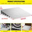 Door Threshold Ramp 6" Rise Door Ramp Aluminum Entry Ramp or Doorways Rated 800 lbs Load Capacity forWheelchair Scooters Power Chairs Walkers Metallic
