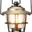 BougeRV VL01 Camping Lantern, Stepless Dimming LED Light, Tungsten Filament Glow, Rechargeable Vintage Lantern, IPX5 Portable Hanging Lamp for Camping, Hiking, Power Outage, Adventure, Emergency Use