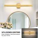 Modern Bathroom Light Fixtures Over Mirror 32 Inch Gold Bathroom Vanity Light with Up & Down Lighting 26W Dimmable 5CCT LED Vanity Lighting Fixture Bar for Restroom Mirror Cabinet