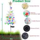 2 Pack 39'' Solar Christmas Tree Lights Outdoor - Large White Solar Christmas Tree with 100 LED Multi-Color C6 String Lights for Outside Decorations, Xmas Trees Decor for Yard Pathway Cemetery