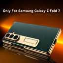 for Samsung Galaxy Z Fold 7 Phone Case,Luxury Genuine Leather,Kickstand Hinge Protection,Built-in Screen Protector,Full Body Anti-Fall Ultra Slim Protective Case for Galaxy zfold 7 (Green)