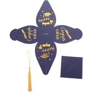 Unique Bachelor's Hat Candy Boxes 50pcs Graduation Party Favor Boxes Elegant Paper Candy Case