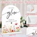 Floral Bridal Shower Decorations, Let Love Glow Sign, Acrylic Signs for Wedding, Wedding Signage for Reception, Boho Bridal Shower Decorations for Proposal, Engagement Ceremony and Reception, 19, 6x8 Inch