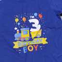 Three 3yr 3rd Kids Boys Girls Train Birthday Boy 3 Years Old T-Shirt 4T