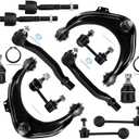 SCITOO 12pcs Suspension Kit 2 Upper Control Arm 2 Lower Ball Joint 2 Outer Tie Rod 2 Inner Tie Rod 2 Front Sway Bar 2 Rear Sway Bar fit 1998 1999 2000 2001 2002 for Honda for Accord