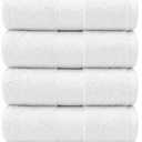 TOWELTIQUE- Organic Cotton Plush Bath Towels Pack of 6 GOTS & Oeko- TEX Certified | Premium Soft, Absorbent & Quick-Drying Towels for Bathroom, Gym, Spa & Hotel Use – White