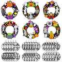 Epakh 30 Pcs Halloween Craft Kit Color Your Own Wreath Crafts DIY Coloring Paper Arts Kits for Home Halloween Party Activity Decors Supplies