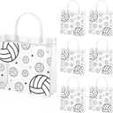 Liobelon 24 Pieces Clear Volleyball Gift Bags with Handle PVC Volleyball Goodie Gift Bags 8x8x3.1inch Sport Themed Treat Bag for Birthday Party Favor Team Snack Supplies Team Present Wrap