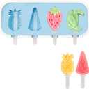 2 Pcs Silicone Popsicle MoldsIce Pop MoldPopsicles Molds for DIY Ice Cream Popsicles (blue-A)