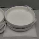 Foraineam 8 Inch Porcelain Round Salad Pasta Bowl Set 22 Ounce Deep Soup Plates White Catering Serving Bowls, Set of 4