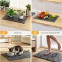 Yofidra Large Stone Dish Drying Mat for Kitchen Counter, Quick Dry Stone Mats with Absorbent Diatomaceous Earth, Foldable Roll Up Drying Organizer Pad for Utensils Plate, 24"×16", Dark Gray Marble