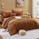 WRENSONGE Twin Comforter Set- 5 Pieces Terracotta Bed in a Bag, All Season Twin XL Bedding Sets with 1 Fitted Sheet, 1 Flat Sheet, 1 Pillow Sham and 1 Pillowcase