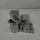 4 Pack Stainless Steel Kitchen Canisters for Countertop, Airtight Canisters Set Stainless Steel Food Storage Canister with Clear Lid for Sugar Flour Tea Spice, 24/38/47/63 oz