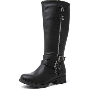GLOBALWIN Women's Knee High Boots Fashion Comfortable Riding Boots For Women Low Heel (6.5)