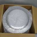 Ciselure 100PCS Clear Plastic Plates, Heavy Duty Disposable Plastic Plate with Gold Rim, Elegant 50 Dinner and 50 Dessert Plates for Wedding and Party