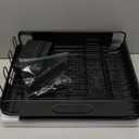 Large Extendable Dish Drying Rack, 16.93" to 26.57" Expandable Dish Rack for Kithen Counter, with Multifunctional Drainboard, Fits Any Sink, Heavy-Duty Steel Plate Drainer for Countertop Organization