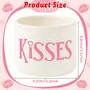 WATINC Valentines Day Candy Dish Mini Ceramic Bowl, Wishes Candy Cane Tiered Tray Decor,Love Heart Snack Sweets Table Shelf Accents Gift for Party Home Kitchen (Kisses)