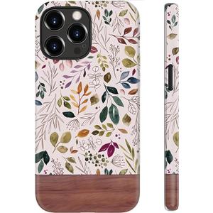 for iPhone 14 Pro Case Cute – Wireless Charging Compatible – Dual-Layer Shockproof Protection with Stylish Wildflower Design – Protective Cover for Women - Custom Vintage Floral