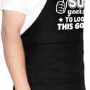 30th 40th 50th 60th 65th 70th 75th Birthday Gifts for Men, Chef Aprons for Men with 3 Pockets (Black)
