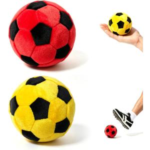 2 x 2 Pack Soccer Footbag - 2026 Novelty Hand-Made Knitted Foot Bag Fun Crochet Footbag, Vibrant Sports Design for Indoor & Outdoor Play, Party Favors, and Coordination Training Red+Yellow