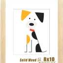 LUCKYLIFE 8x10 Picture Frame, Natural Solid Wooden Photo Frames, Display 5x7 with Mat or 8 x 10 Without Mat, Wall or Tabletop, 1 Pack