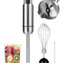 TEGH Immersion Blender Handheld, 8-Speed 4-in-1 Stainless Steel Hand Blender Stick | Electric Hand Mixer & Food Processor | Corded Emulsion Blender for Smoothies, Soups, Sauces & Baby Food