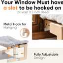 FUKUMARU Cat Window Perch, Sturdy Wood Hammock Window Bed for Indoor Cats