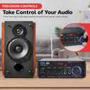 Pyle 200W Stereo Power Amplifier with Bluetooth - Dual Channel Audio Receiver - LED Display - RCA - USB - SD - MIC IN - FM Radio - AUX Input - Perfect for Home & Computer Audio - PDA29BU.5