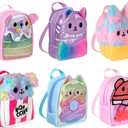 REAL LITTLES - Scented Surprise Micro Backpacks, Soft, Fluffy, Cute Food Themed Micro Backpack With 5 Scented Real Working Micro Stationery Surprises Inside, 6 To Collect