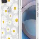 for Moto One 5G Ace Moto G 5G Case with Transparent Flower Pattern,Soft TPU,Thin Lightweight,Shockproof,Anti-Scratch Protective Phone Cover for Motorola One 5G Ace,Daisy