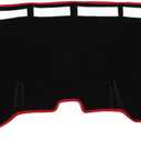 Dash Cover Compatible for Toyota Venza 2021-2022, Non-Slip Dash Cover Mat Polyester Black, Red Front Dash Cover Mat