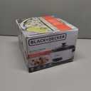 BLACK+DECKER Rice Cooker 6-Cup (Cooked) with Steaming Basket, Removable Non-Stick Bowl, White