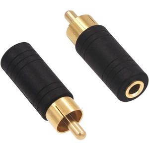 VCE 2-Pack Gold Plated 3.5mm 1/8 inch Female Mono Jack to RCA Male Adapter