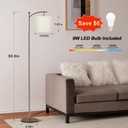 Ambimall 60" Floor Lamp for Living Room with 3 Color Temperatures, Adjustable Beige Shade with Brown Pole, Tall Lamp for Bedroom Office Classroom Dorm Room, 9W Bulb Included